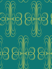 Wallpaper Art Deco. Floral seamless pattern