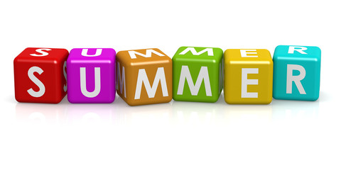 Square Cube with summer word