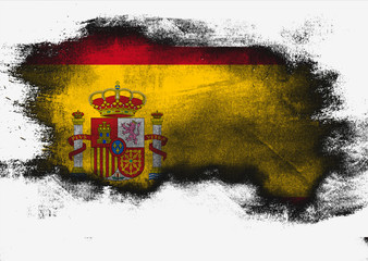 Spain flag painted with brush