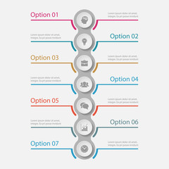 Vector infographic template for diagram, graph, presentation, chart, business concept with 7 options.