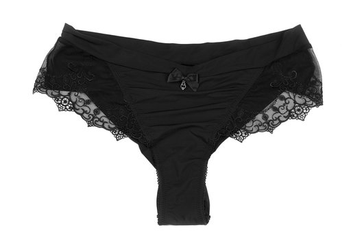 Black seductive panties. Isolate on white