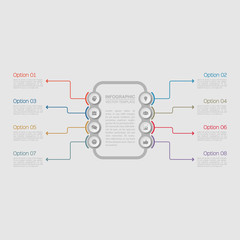 Vector infographic template for diagram, graph, presentation, chart, business concept with 8 options.