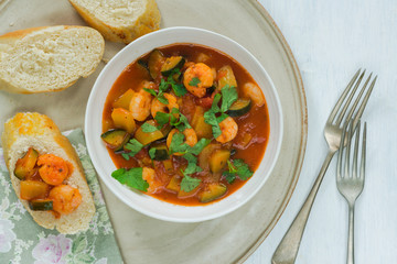 Mediterranean prawn stew