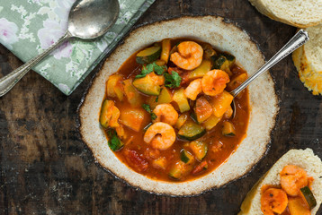 Mediterranean prawn stew