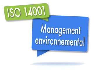 ISO 14001 quality management in colored bubbles