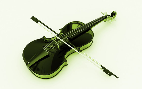 3d rendered violin isolated on white background