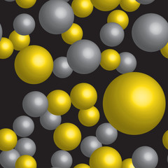 Golden and Silver Balls Seamless Pattern