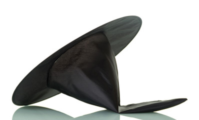 Black cap for halloween isolated on white