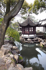 Naklejka premium Pavilion in the Humble Administrator's Garden, Suzhou, China