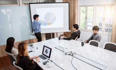 business people meeting in conference training or learning coaching Concept.