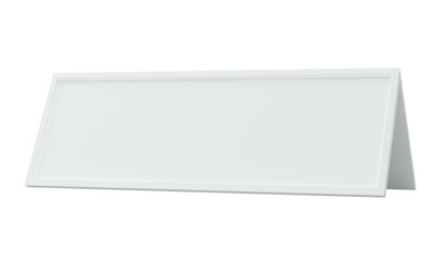 Blank white isolated sign plate abstract with shadow. 3D rendering