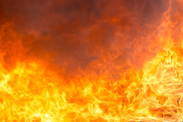 fire and smoke from burning in conflagration