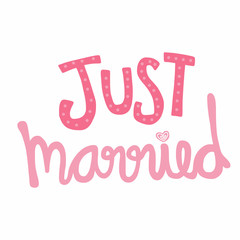 Just married word vector illustration