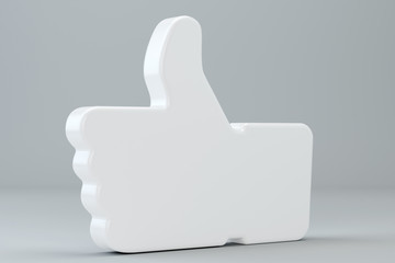 Concept 3d rendering - stylish social media like hand icon Symbol