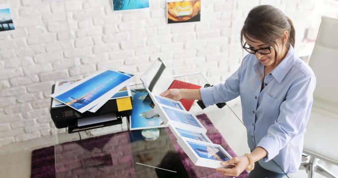Young Woman Preparing Pictures Photos Images In Frame