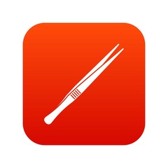 Tweezers icon digital red