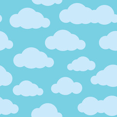 Seamless pattern with sky and clouds