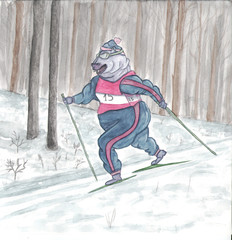 Winter sports. Cross-country skiing.