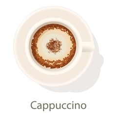 Cappuccino icon, cartoon style
