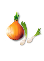 ripe vegetables. Raster illustration.