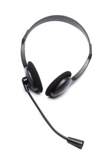 headset with microphone isolated on white