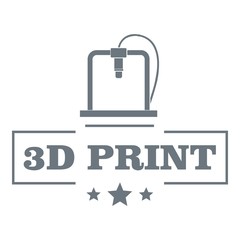 Production 3d printing logo, simple gray style