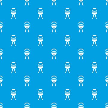 Barbecue grill pattern seamless blue