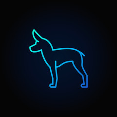 Cute little dog vector blue icon
