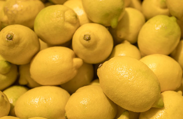 lemons on the market counter