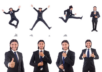 Young businessman isolated on the white background