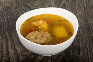 Soup with meatballs