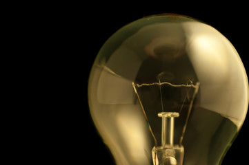 Light bulb close up shot.