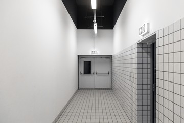 Black and White empty corridor
