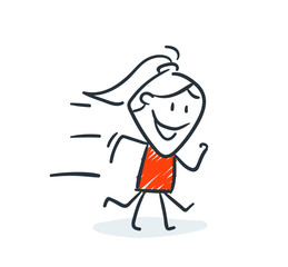 Strichfiguren - Frauchen: Rennen, eilig. (15)