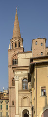 Fototapeta na wymiar bell tower of sant Andrea church, Mantua, Italy