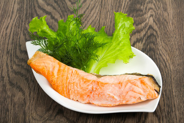 Steamed salmon