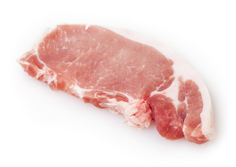 Raw pork meat isolated on white background