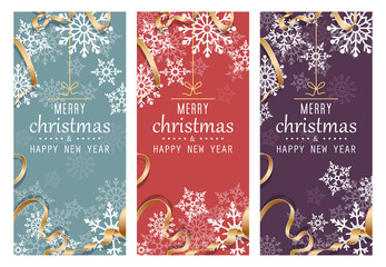 Set of Christmas Cards. Vector christmas / New Year banners