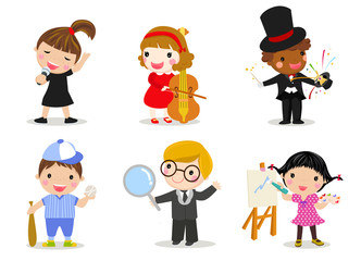 Group of children collection