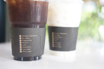 Checklist of coffee type on black paper