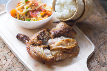 Grill chicken and sticky rice