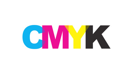 CMYK color text logo concept