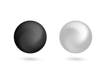 Black and white tridimensional ball design element