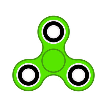 Flat design color icon green spinner