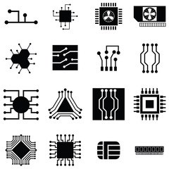circuit board icon set - 178532686