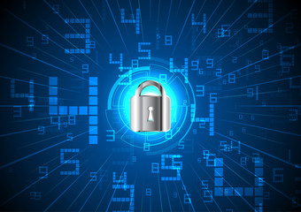 Technology background, data security concept vector illustration
