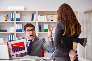Office conflict between man and woman