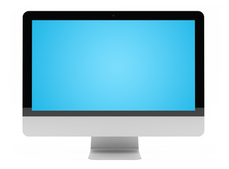 Modern computer screen on white background 3D rendering