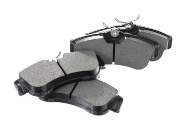 Ceramic brake pads on a white background