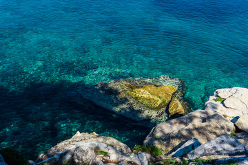 Coastline at the Thassos beach
